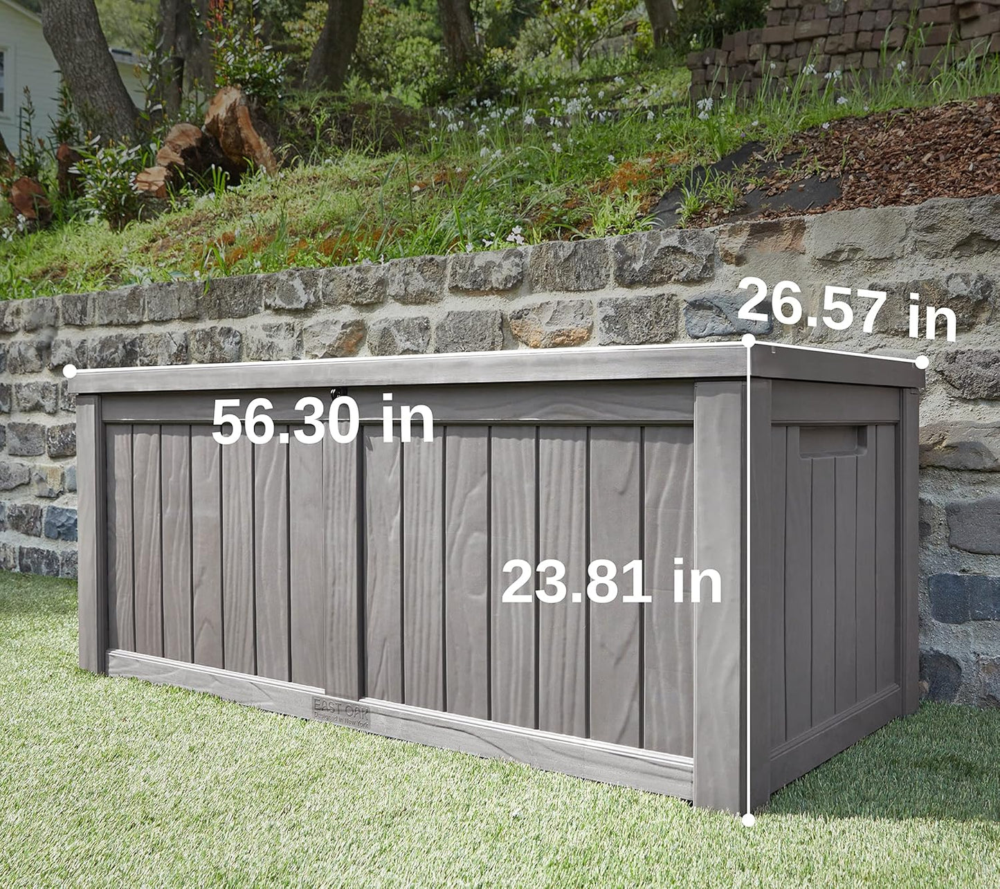 31 Gallon Waterproof Outdoor Storage Box - Lockable Resin Deck Bin for Patio Cushions & Tools - UV Resistant, Black