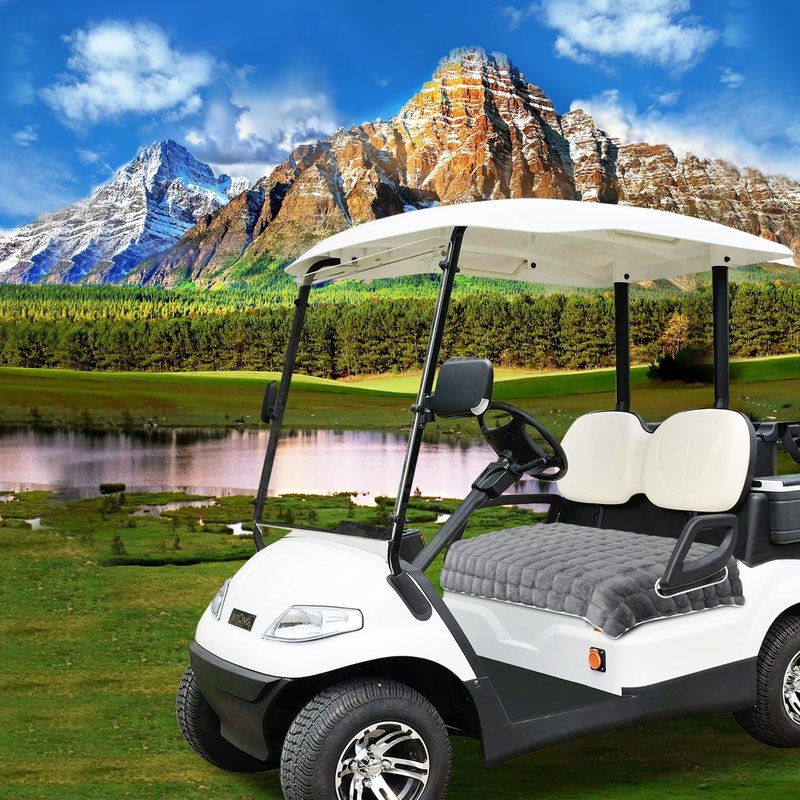 YOKYHOM Golf Cart Seat Covers, Extra Thick Deep-Pile Seat Towel Blanket with Non-Slip Backing for Warmth, Fits EZGO, Club Car, Yamaha and More 2 & 4 Passenger Carts, 50"x27.5", Dark Gray