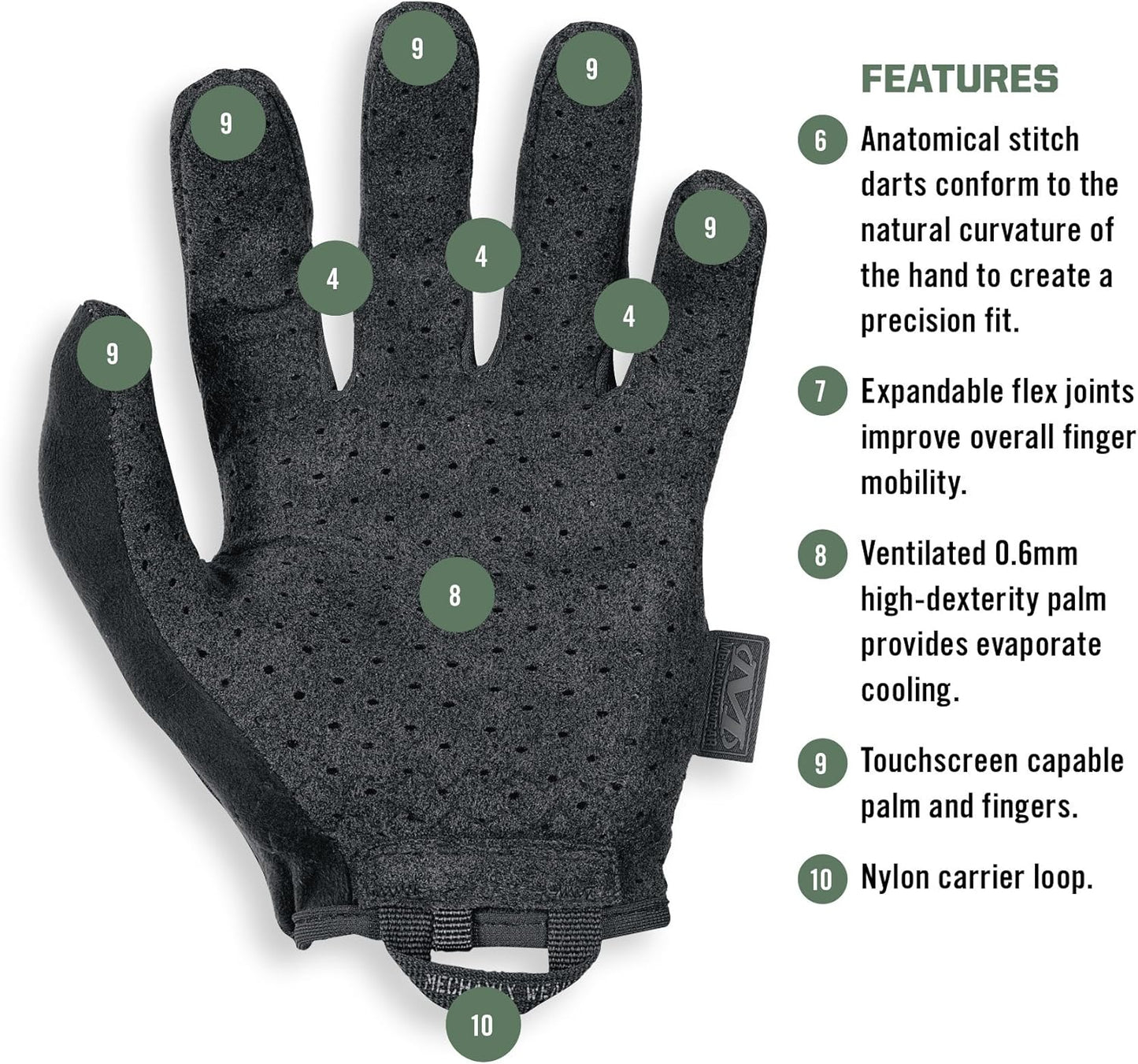 Mechanix Wear Tactical Gloves - Ventilated High-Dexterity Field Work Gloves - Touchscreen Compatible | XX-Large Covert Black