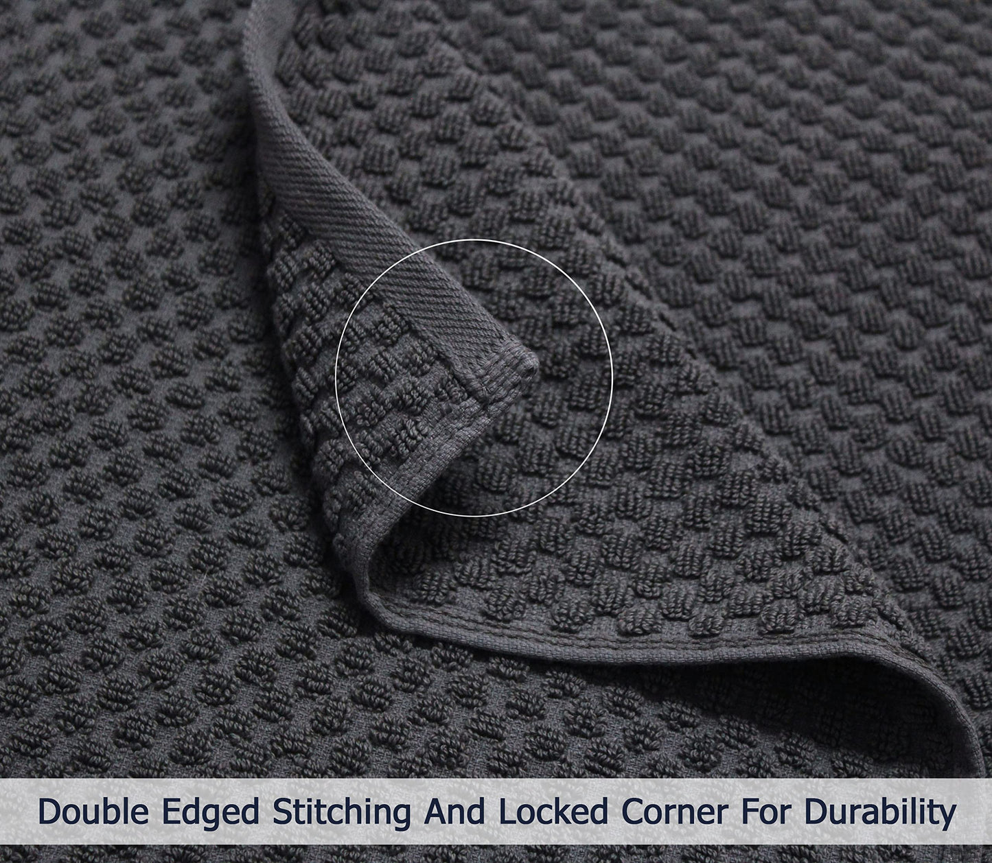 COTTON CRAFT Euro Spa Waffle Weave Bath Sheets - Set of 2 Grey Towel Sheets