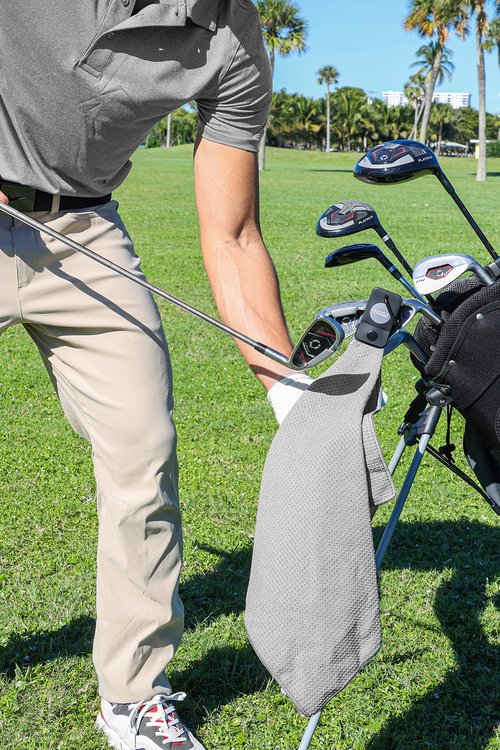 Playing It Forward Magnetic Golf Towel for Golf Bags with Clip for Men & Women, Waffle Weave Microfiber Towel with Industrial Strength Magnet for Strong Hold to Golf Carts or Clubs, Set of 2