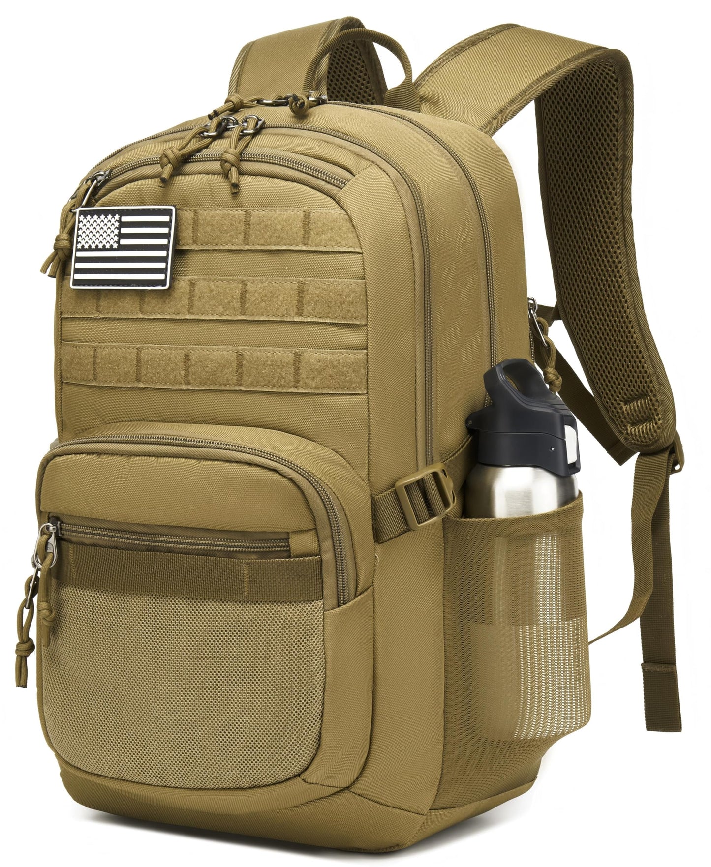 Wotony Military Tactical Backpack for Men Army 3 Days Assault Pack Bag with Molle System for Outdoor Adventures (khaki, 25L)