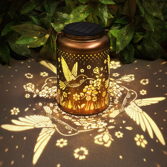 Birthday Gifts for Women Solar Lanterns Decorative Outdoor Waterproof, Hummingbird Gardening Gifts for Women, Mom, Solar Hanging Lanterns for Patio/Yard/Garden Decor