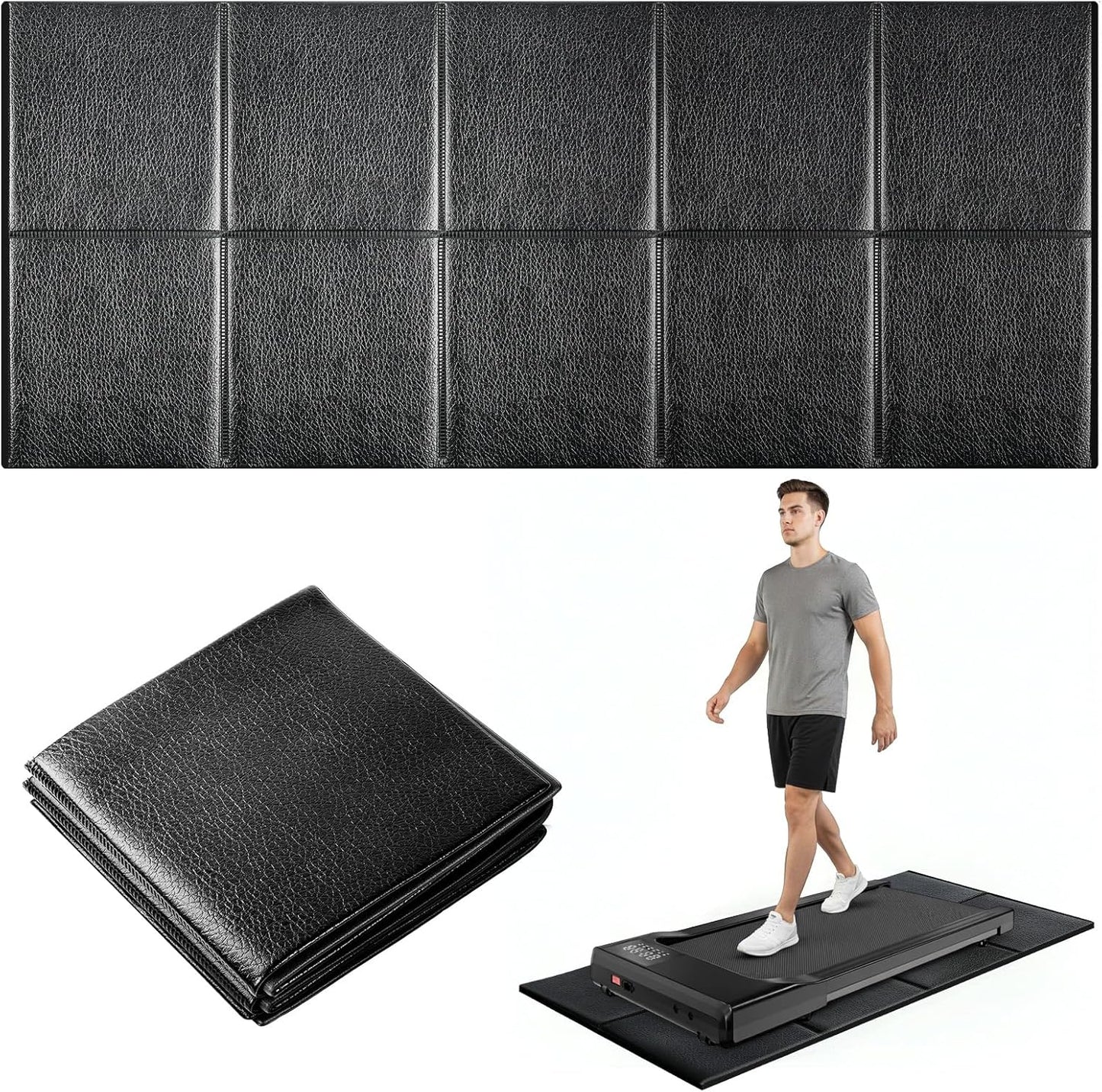 Skiennix Walking Pad Mat - 57" x 25" Waterproof, Thick 6MM Rubber Foam for Carpet & Hardwood Floors