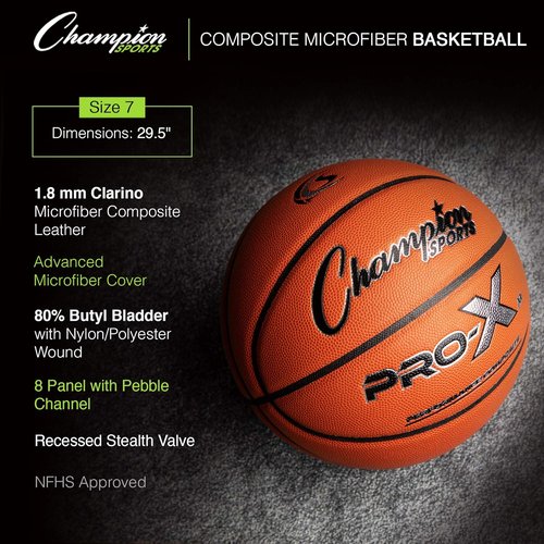 Champion Prox-Composite Basketball - Durable Performance for All Skill Levels | Official Size