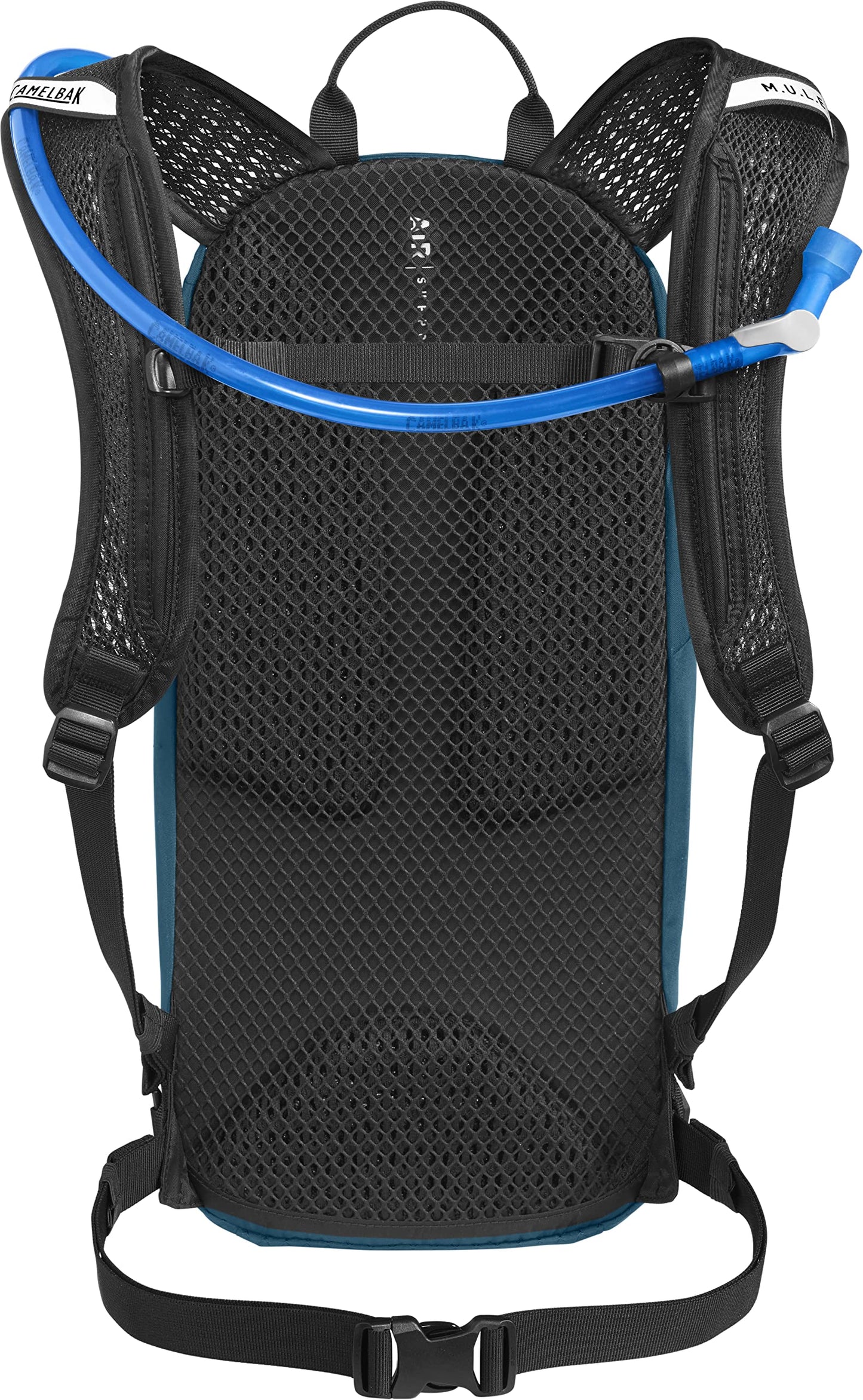CamelBak M.U.L.E. 12 Mountain Bike Hydration Pack with 100oz Crux Reservoir, All Day Cooling and Smart Storage for Trail Riding, Moroccan Blue/Black