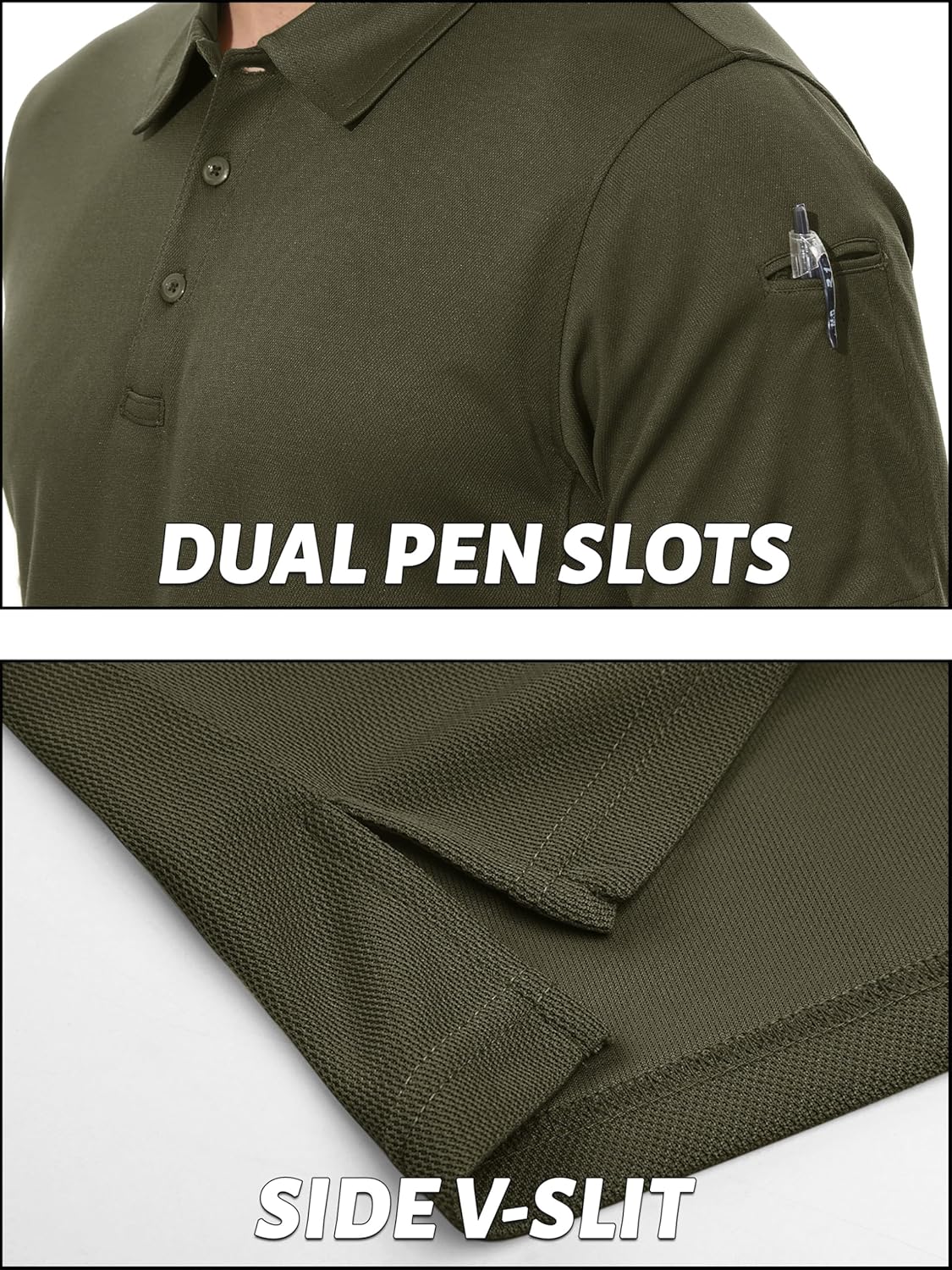 TACVASEN Polo Shirts for Men - Dry Fit Short Sleeve Tactical Golf Shirt | UPF 50+ Protection