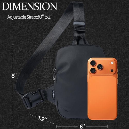 MAXTOP Small Sling Bag for Men Women Crossbody Chest Bags Water Resistant Fanny Pack Purse Phone Holder for Travel Sports Running Casual