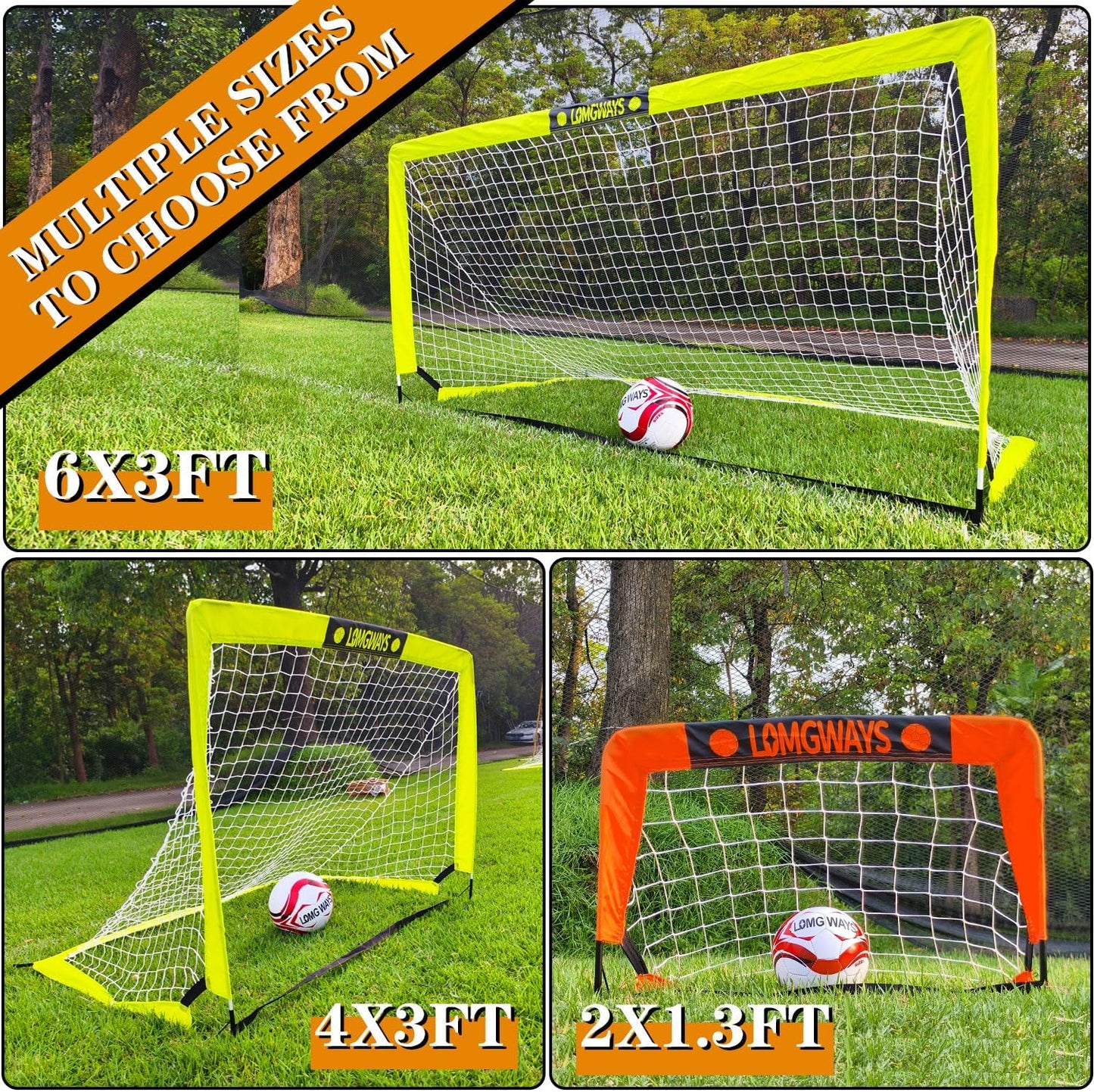 Soccer Goal by [Brand Name] - Foldable Indoor/Outdoor Frame Net for Kids & Youth | Easy Setup with Carry Bag