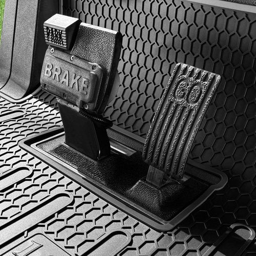 10L0L Golf-Cart-Full-Coverage-Floor-Mat for Club Car Precedent (2004-2023), Onward & Tempo (2017-2023), Villager & V4L (2019-2023), Durable Waterproof Rubber Liner, OEM Fit Club Car Accessories