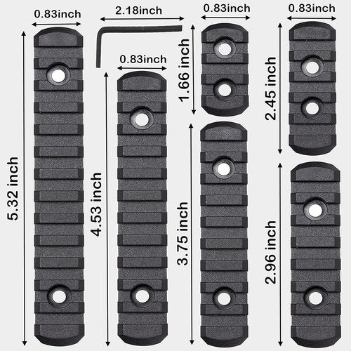 CRUSHUNT 12-Pack Picatinny Rail Sections - Durable Polymer | Black Slots for Versatile Mounting