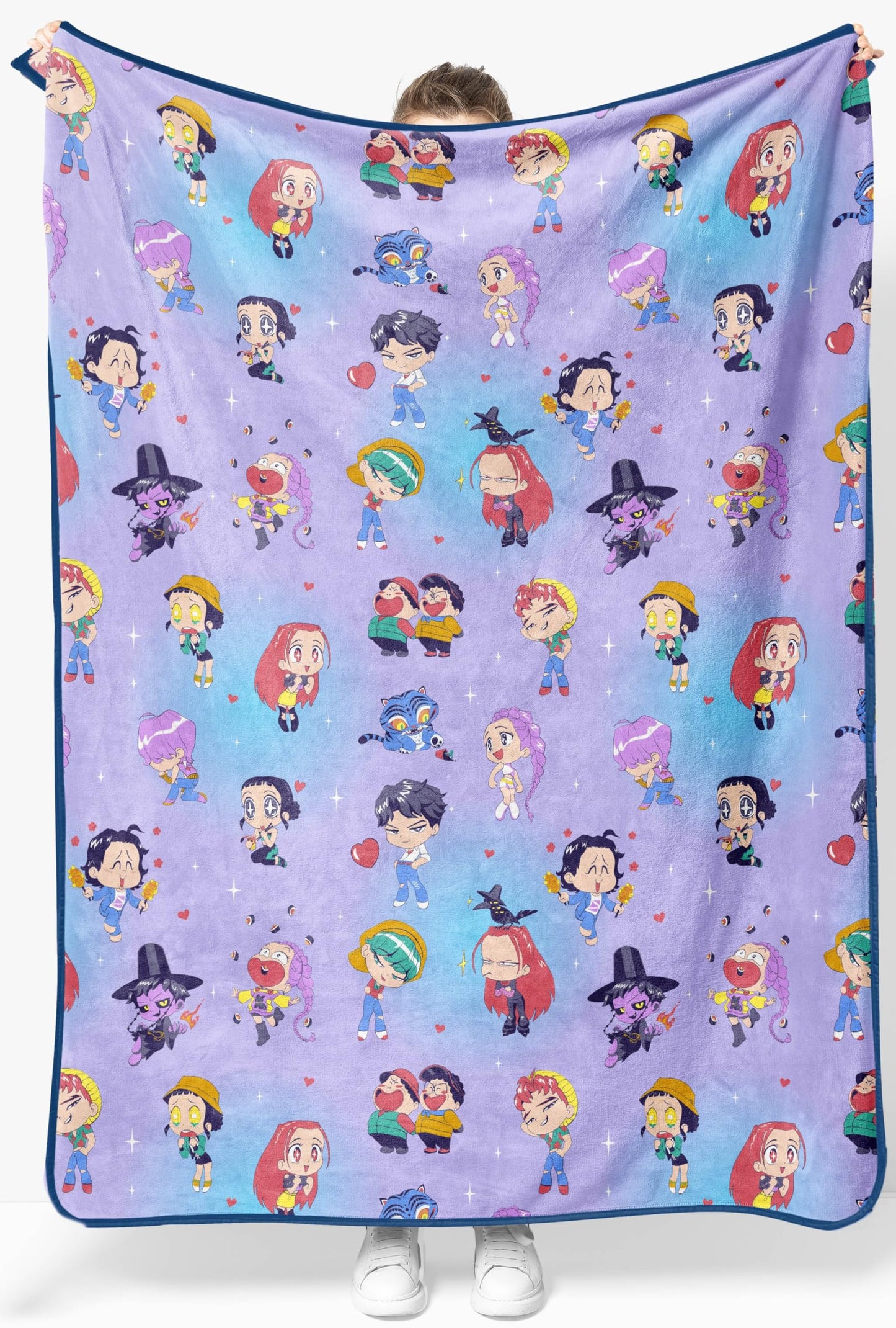 Jay Franco Kpop Demon Hunters Kids Throw Blanket - Huntrix & Saja Boys