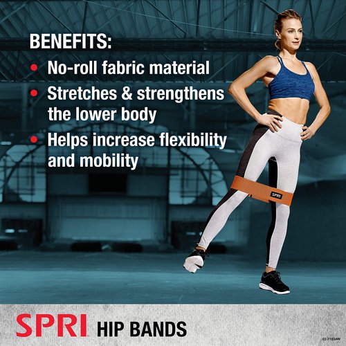 SPRI Hip Bands 2-Pack - Resistance Band Kit Set with 2 Levels of Resistance - Exercise Bands for Lower Body Strength Training and Endurance - Versatile Fitness Tool - Light & Medium Resistance Bands