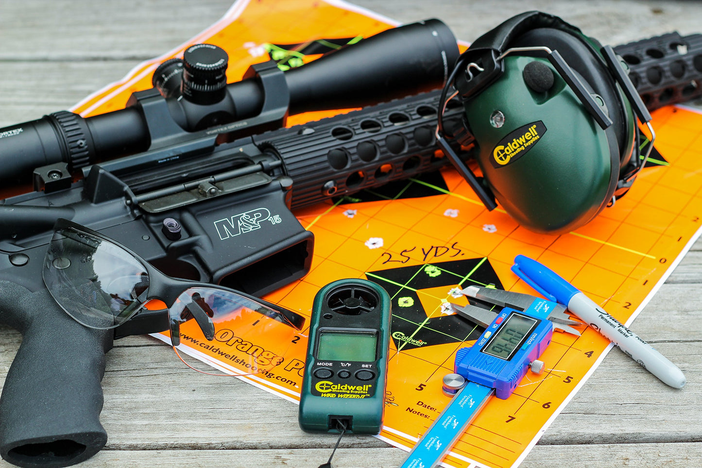 Caldwell Adjustable Pro Range Glasses with Clear Lenses and Black Frame for Outdoor, Range, Shooting, Competition and Hunting