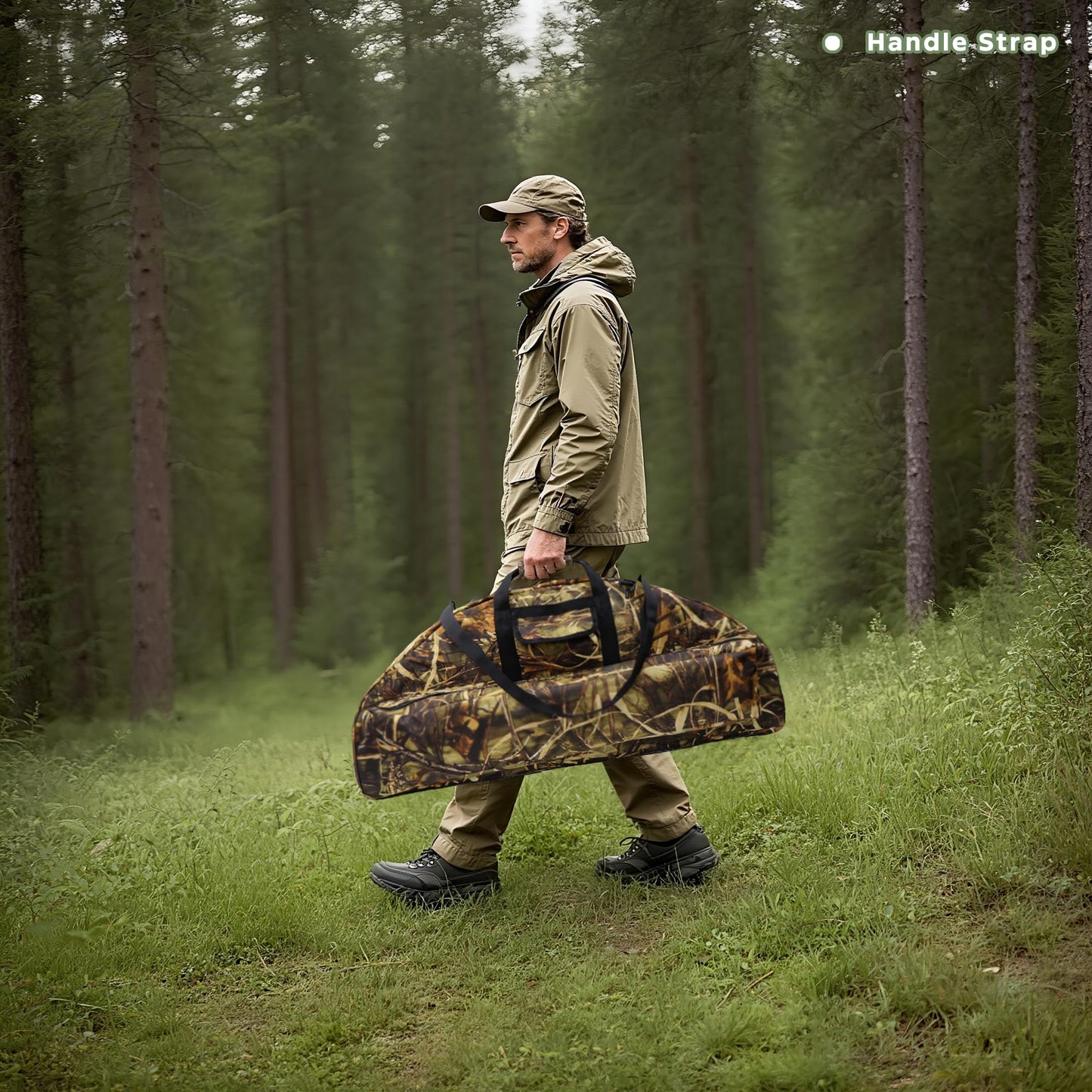 Silfrae Compound Bow Case Soft Bow Padded Case Light-Weight Bow Carry Bag with Arrow Pocket (Withered grass, L)