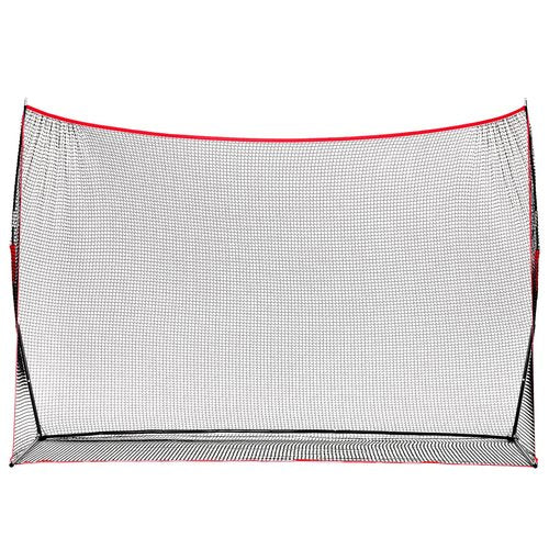 OLIXIS Golf Nets for Backyard, 10x7 ft Golf Practice Net with Frame, Outdoor & Indoor Dual-Use Sturdy for Hitting, Personal Driving Range for Home, Garage and Backyard, Red and Black