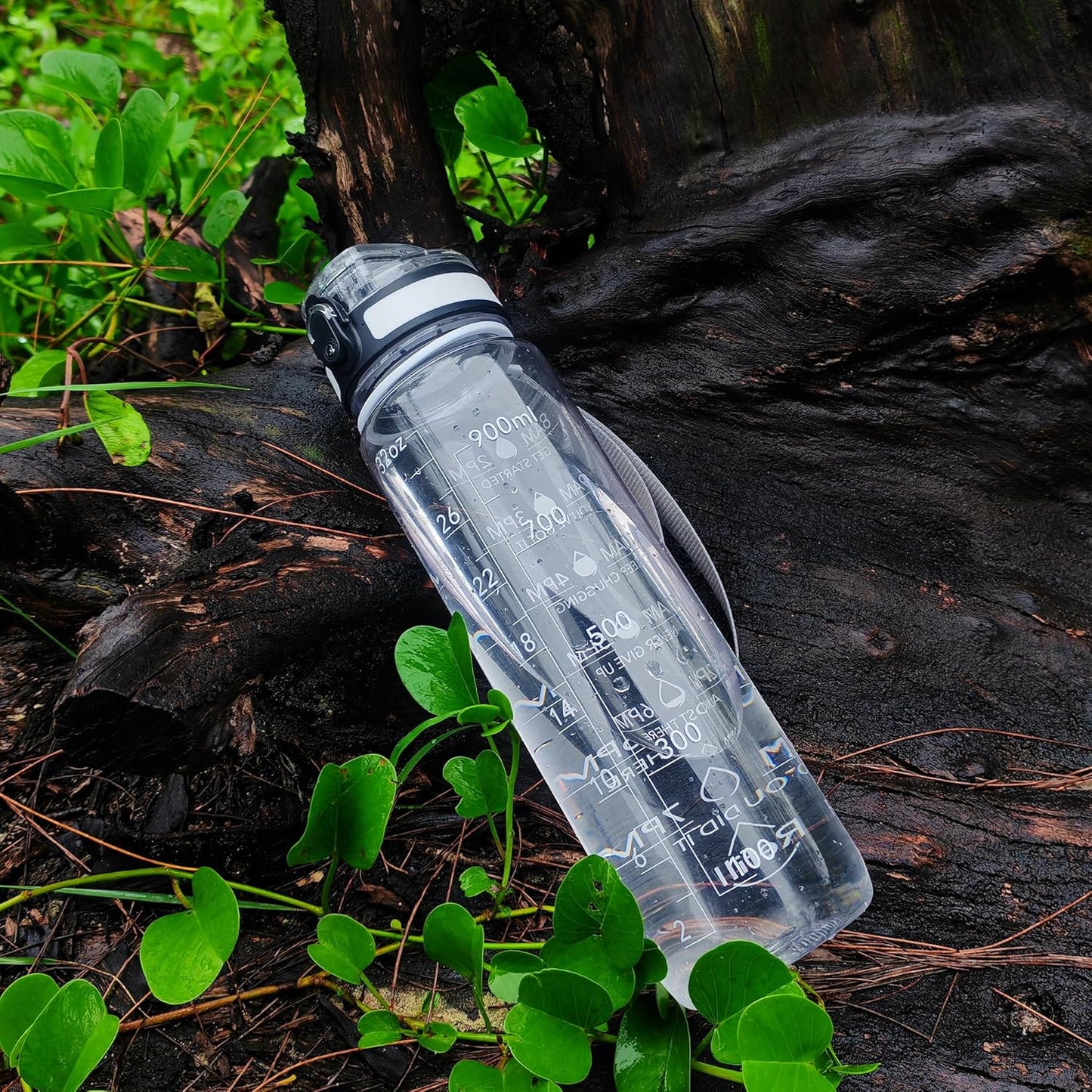 OLDLEY 32oz Motivational Sports Water Bottle - Time Marker, BPA-Free, Leakproof, Clear Design
