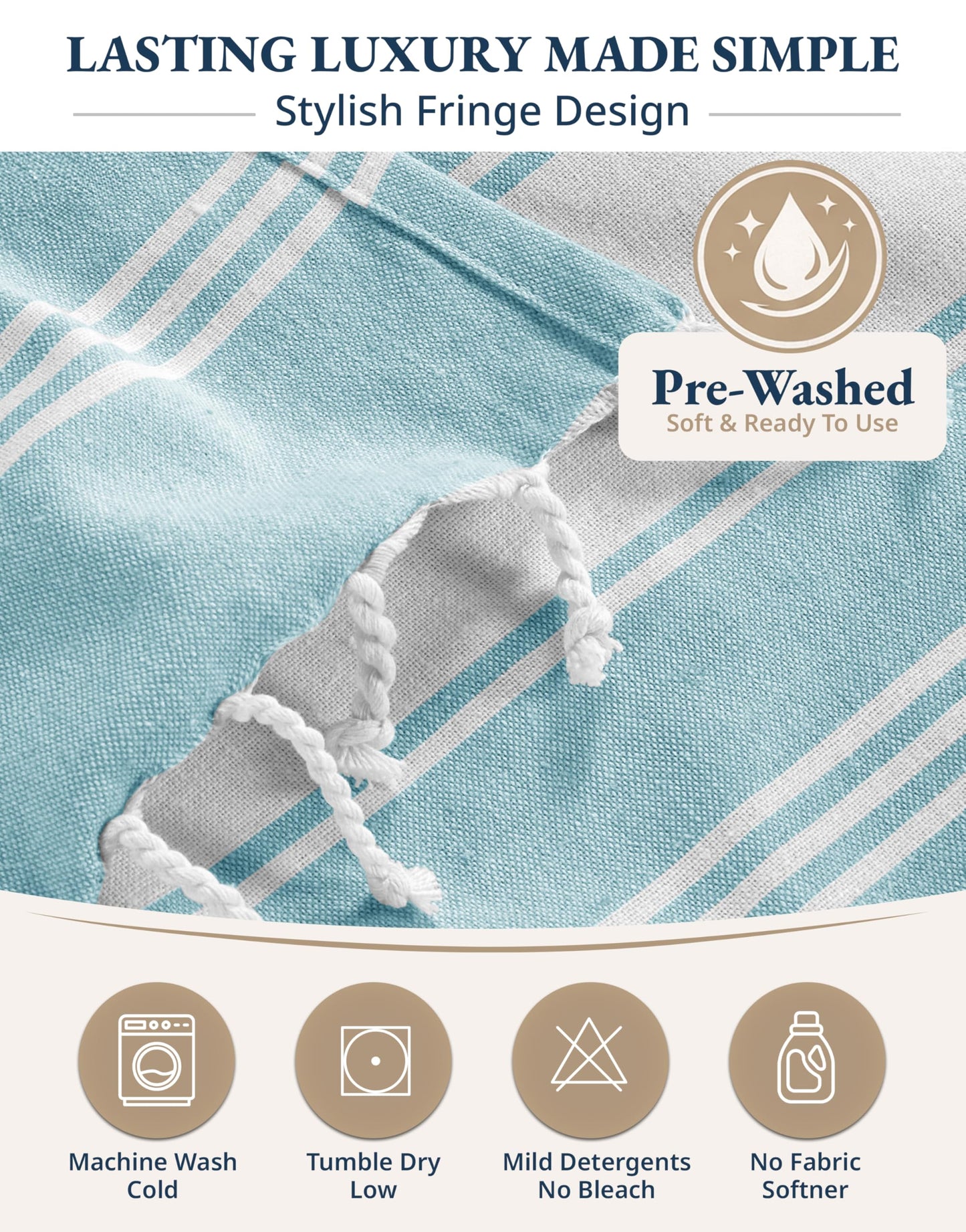 LANE LINEN Oversized Beach Towel - Beach Towels 4 Pack, Pre-Washed Pool Towel, Extra Large Beach Towel, Quick Dry & Sand Free, Lightweight Travel Towel, 39"x71" - Aqua