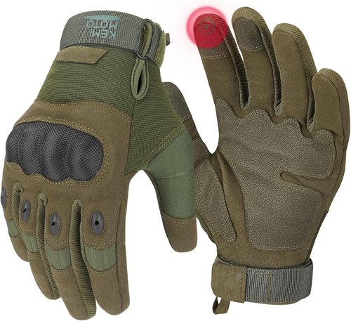 KEMIMOTO Tactical Gloves - Touchscreen Motorcycle Gloves with Hard Shell & Palm Padding | Perfect for Sports, Cycling, and Outdoor Activities