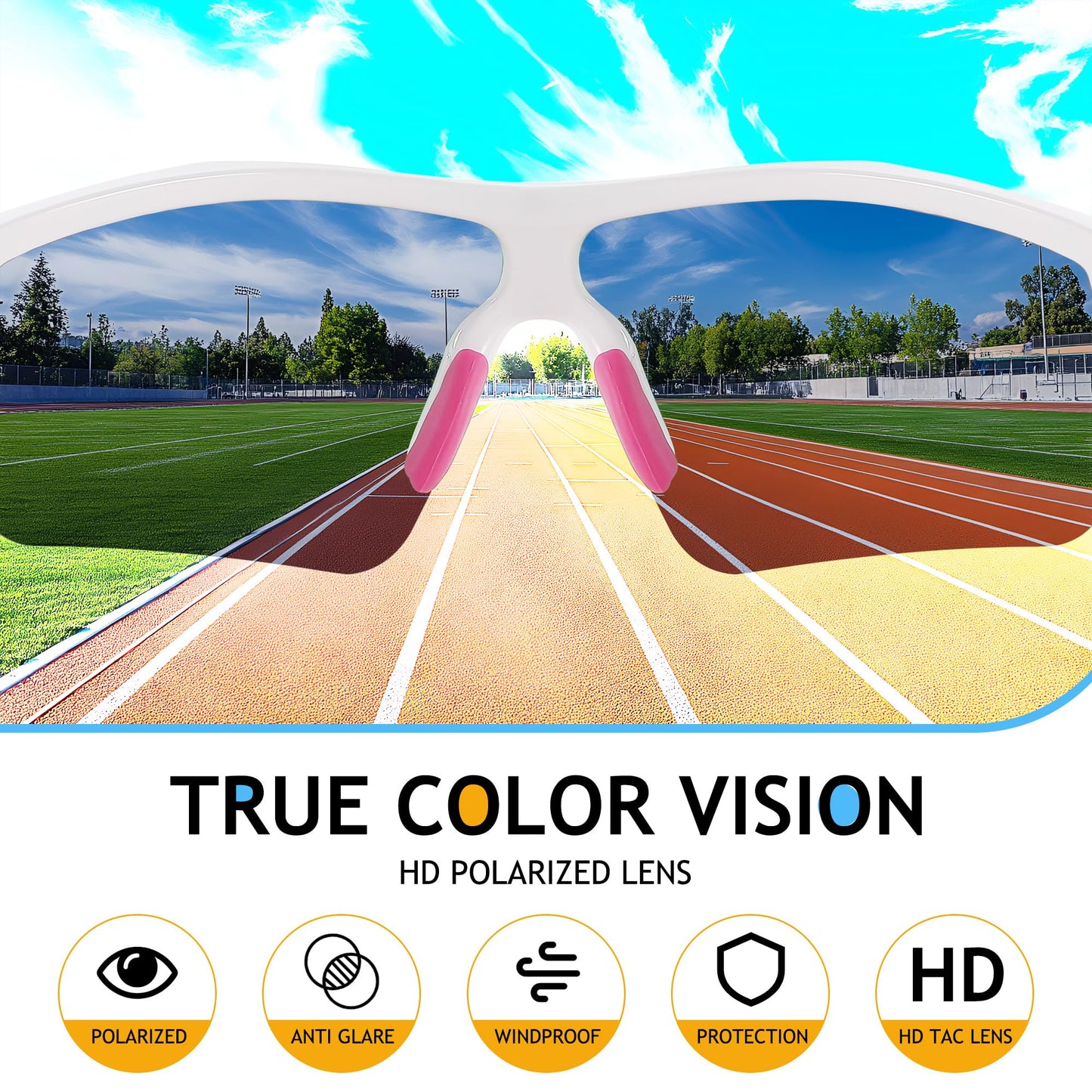 FEISEDY Kids Teens Baseball Polarized Sunglasses Sports TR90 Frame Boys Girls Cycling B2454