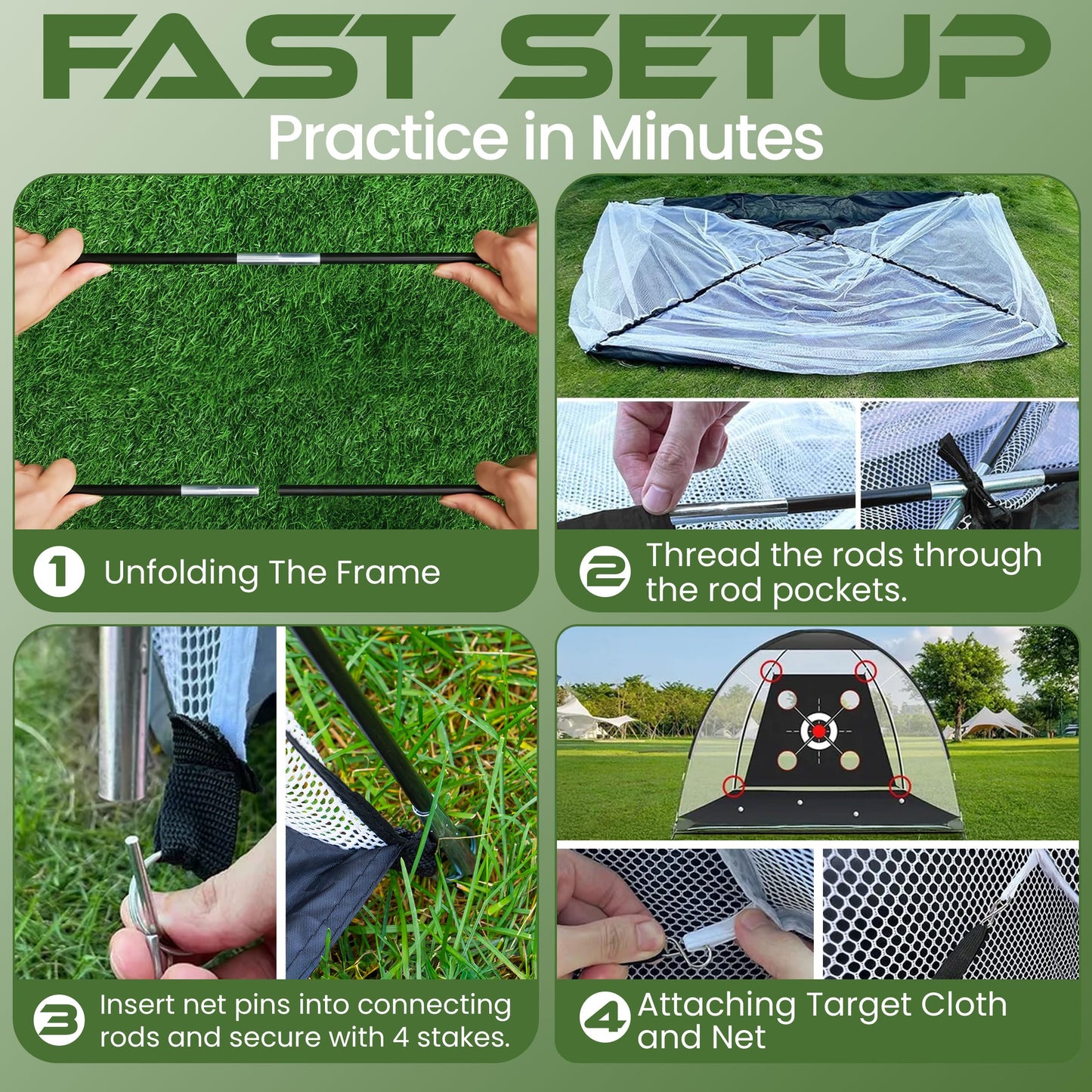 Golf Practice Net for Backyard 10x7ft – Golf Hitting Net for Backyard with Tri-Turf Mat, 20 Pack Foam Balls, Training Driving Chipping Swing – Indoor Outdoor Sports for Men, Dad, or Home Training