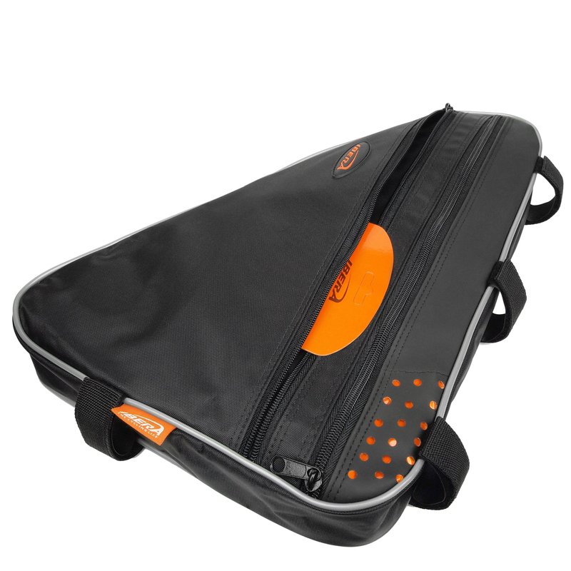 Ibera Bike Frame Bag - Slim Bike Pouch with 5L Capacity, 2-Zipper Compartments & Hook-and-loop Fastener - Fits Most Bikes - Water-Resistant & Reflective Bicycle Bag 16"x17"x11"