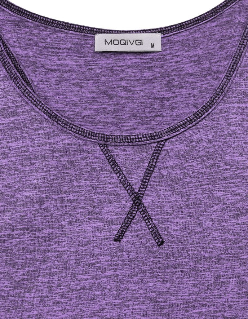 MOQIVGI Womens Racerback Workout Tank Tops Sleeveless Activewear Yoga Gym Sports Shirts Purple Medium