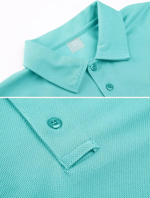 MAGCOMSEN Men's Quick Dry Tactical Polo Shirt - Performance Short Sleeve Golf Jersey