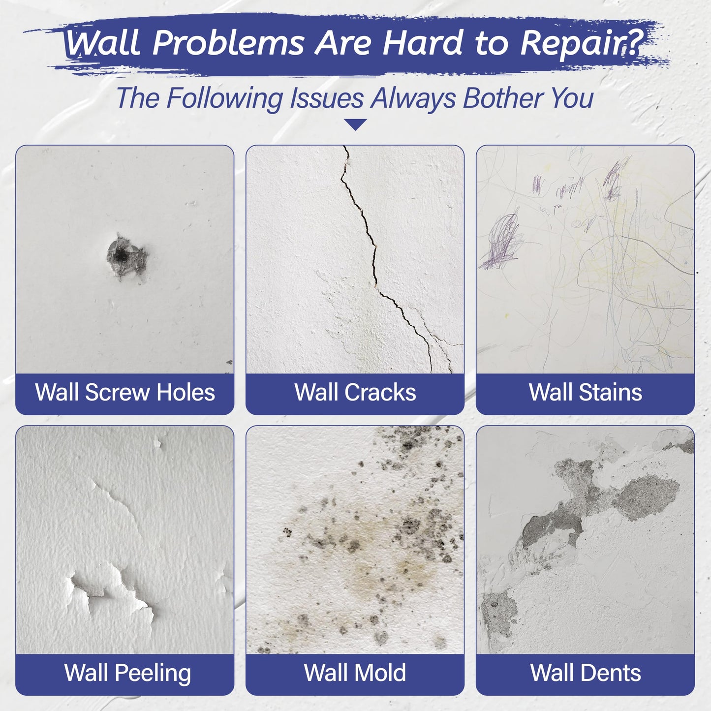 Oriflame Drywall Repair Kit: 8.5 Ounce Spackle Wall Repair with Patch/Scraper/Sandpaper/Gloves - White Wall Putty for Nail Holes/Cracks/Dents/Stains/Peeled Wall