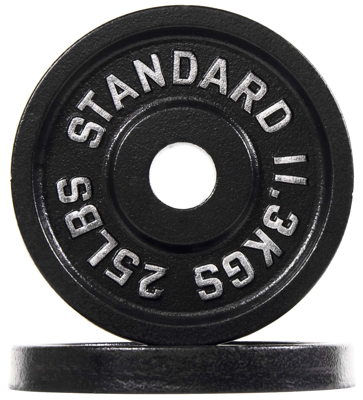 Fitvids Cast Iron Plate Weight Plate for Strength Training and Weightlifting, 2-Inch Center (Olympic), 25LB (Set of 2)