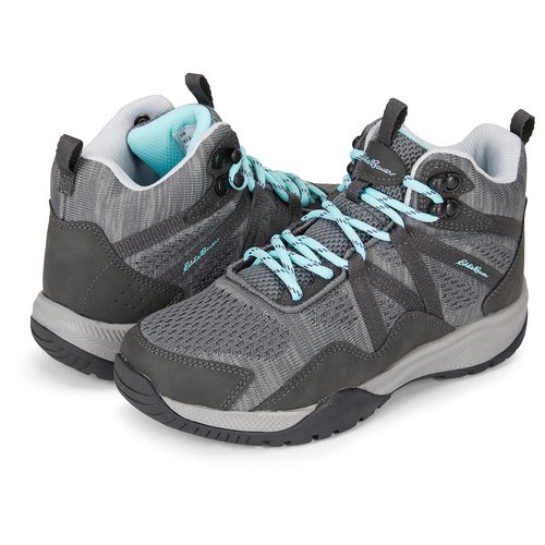 Eddie Bauer Womens Hiking Sneakers Klamath Mid Water Resistant Lightweight All Weather Outdoor, Dark Grey, 7.5 US