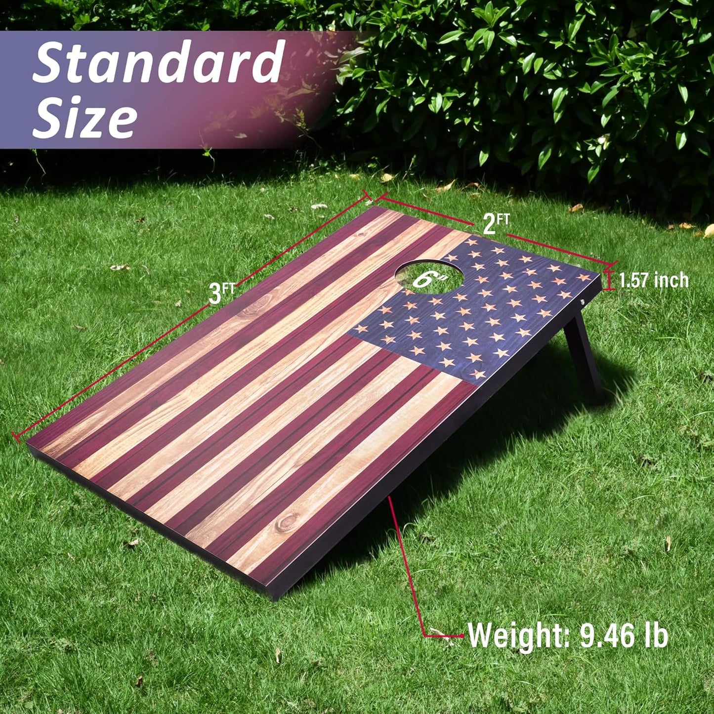 Skiennix Cornhole Set - Regulation Size Boards with 8 Bean Bags & Carrying Case | Outdoor Game for Adults