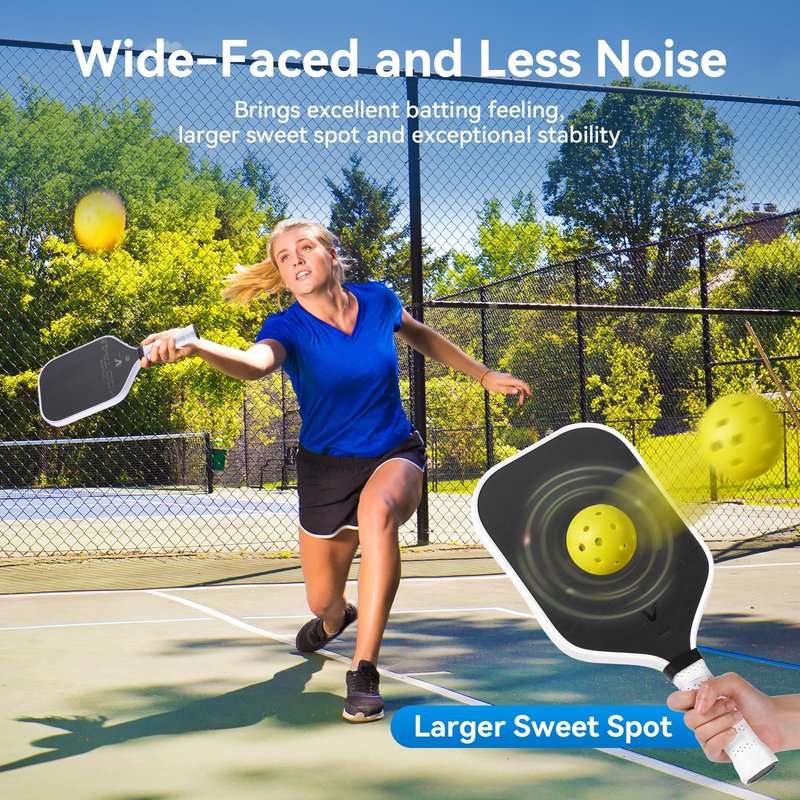 HVLKUB Pickleball Paddle,16mm Raw T700 Carbon Fiber Lightweight Pickle Ball Paddle, Durable &Beginner-Friendly Pickleball Racket,Adults & Kids Pickle Ball Equipment,Comfortable Grip(Box-White)