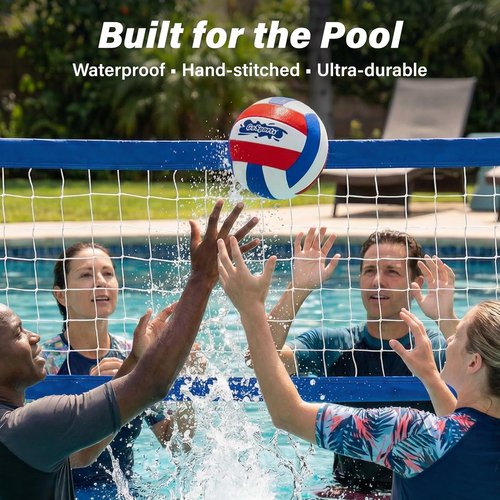 GoSports Pro Neoprene Pool Volleyballs - Waterproof 2 Pack with Ball Pump for Fun Water Games