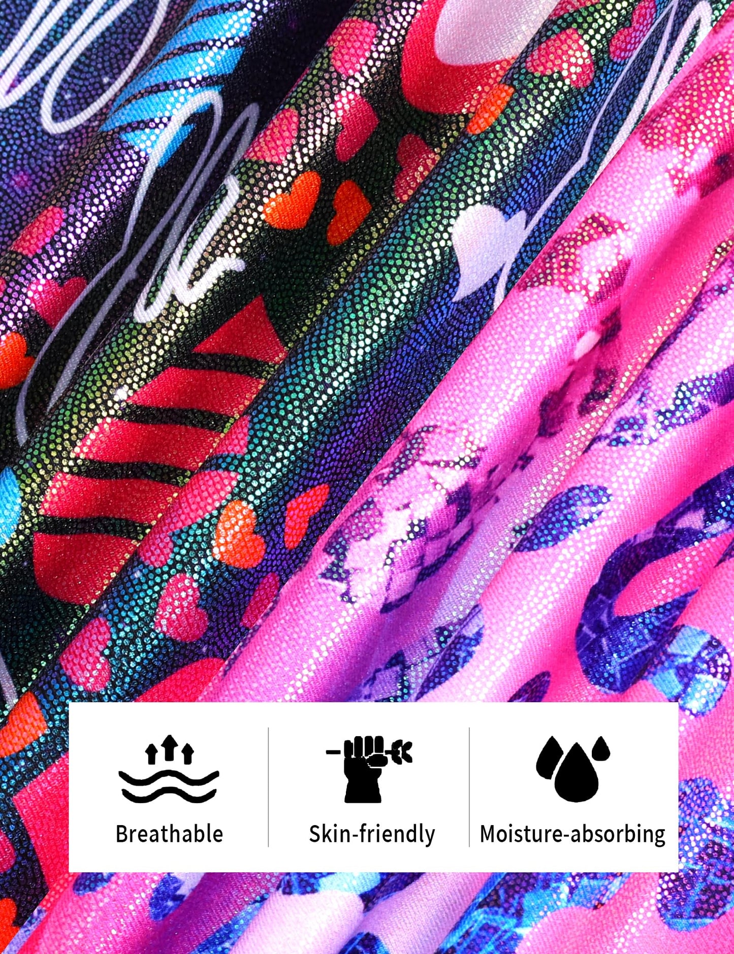 Snowheart Gymnastics Leotards for Girls - 2 Pack of Sparkly One-Piece Pro Kids Unitard Biketards with Shorts for Ages 2-9