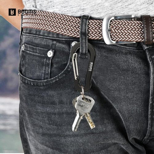 Booms Fishing Carabiner Clips - Multi-Use Aluminum D-Ring, 10 Pack, 2.3"/3.1" Size