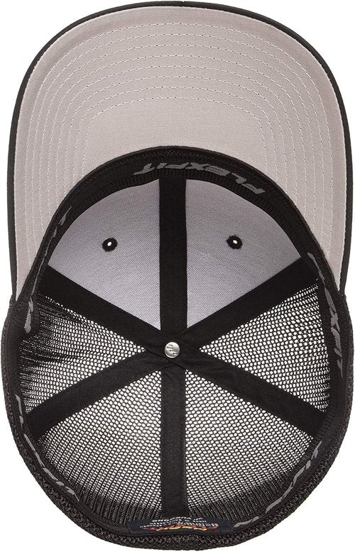 Flexfit Men's Fitted Trucker Hat - Breathable Mesh Design | Classic Black, One Size