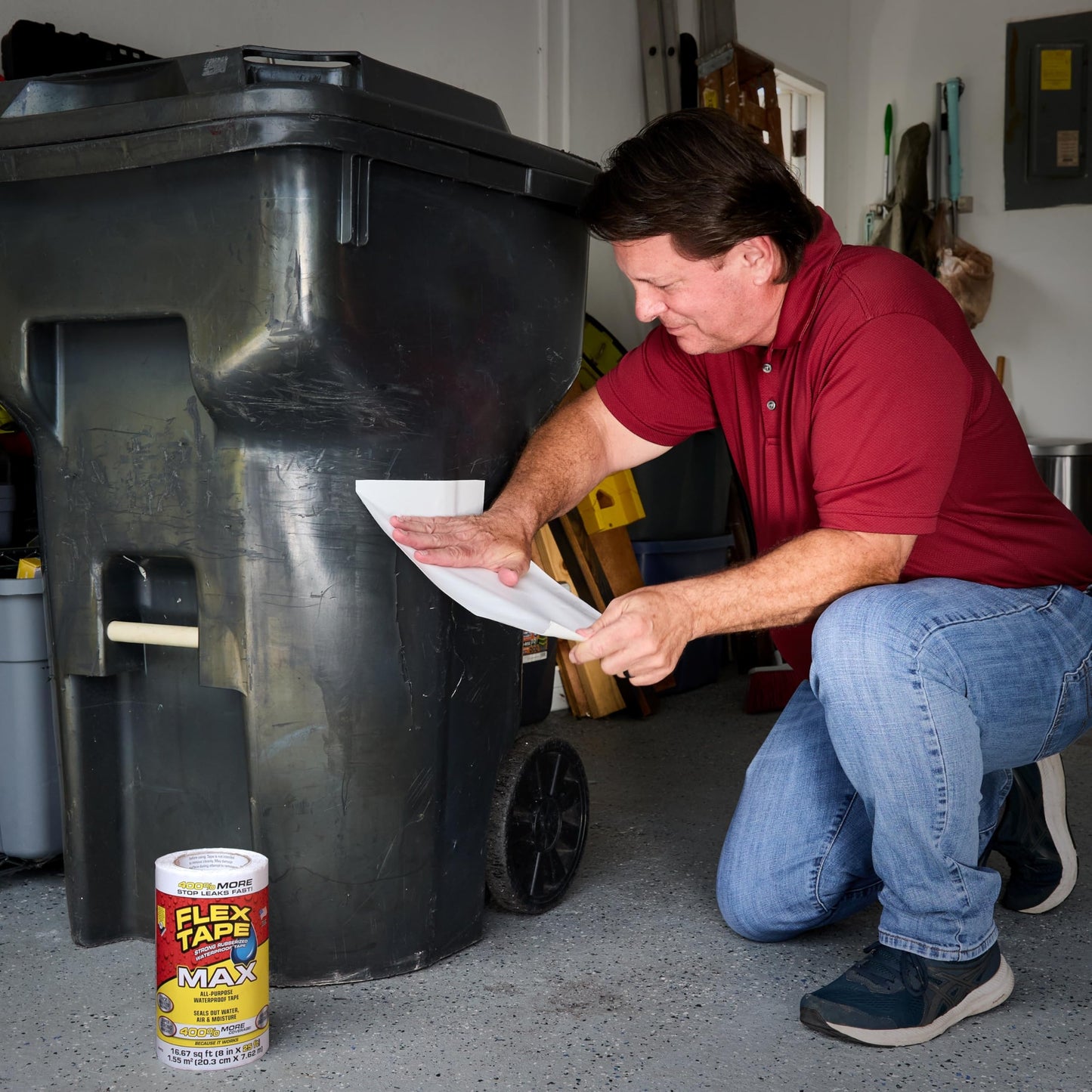 Flex Tape, MAX, Original Thick Flexible Rubberized Waterproof Tape - Seal and Patch Leaks, Works Underwater, Indoor Outdoor - Home RV Roof and Pool Repairs, White, 8 in x 25 ft, Pack of 1