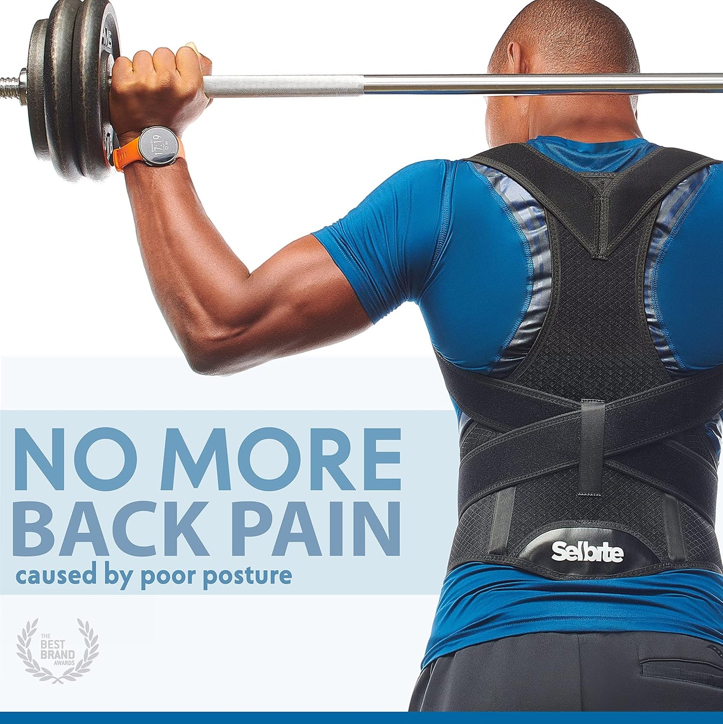 Selbite Posture Corrector - Adjustable Back Brace for Men & Women | Pain Relief & Support (Large)