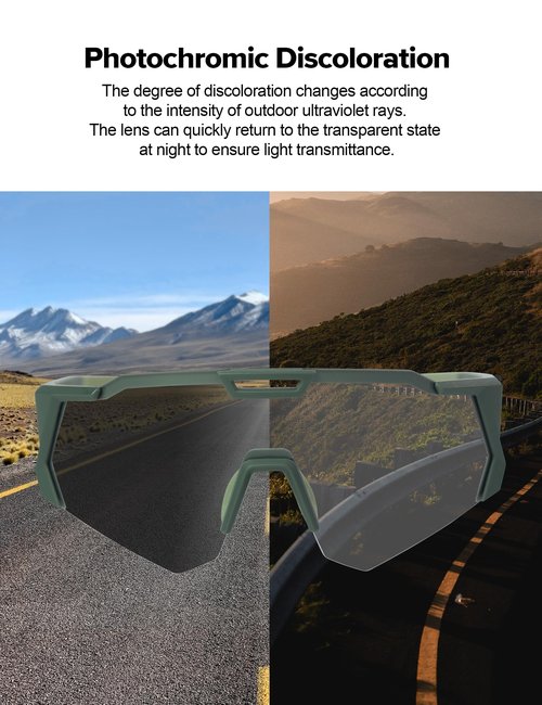 LAMEDA Photochromic anti-fog Sports Sunglasses for Men Women, UV 400 Protection Cycling Glasses Sunglasses for Biking Running