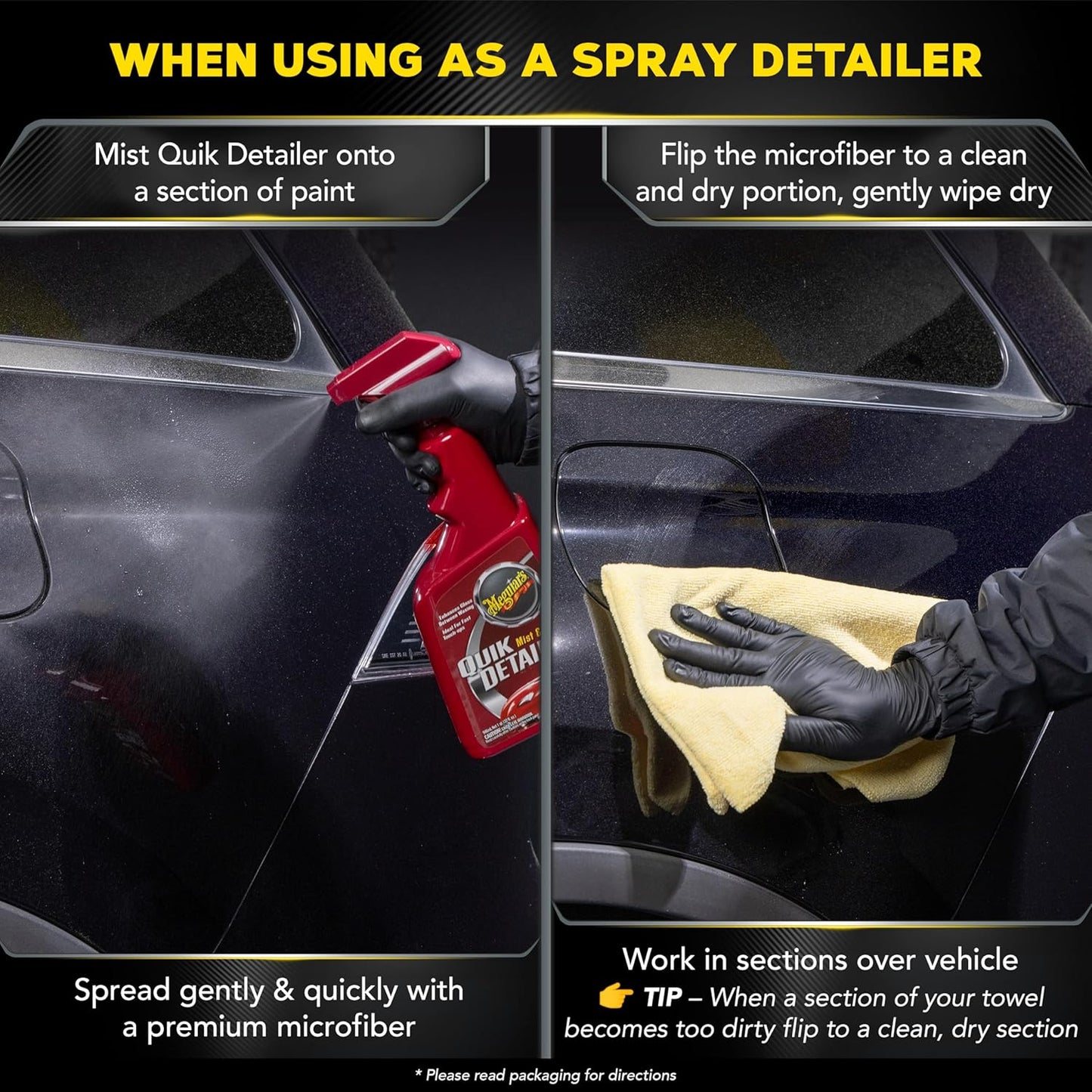 Meguiar's Quik Detailer Spray - Effortless Car Care for Dust & Smudges - 16 Oz for Enhanced Shine