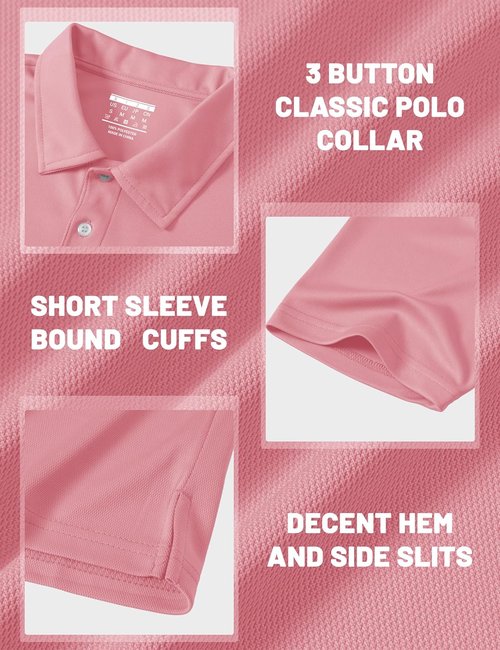 MAGCOMSEN Men's Polo Shirt - Quick Dry Casual Golf T-Shirt | Short Sleeve Pique Jersey, Outdoor Performance