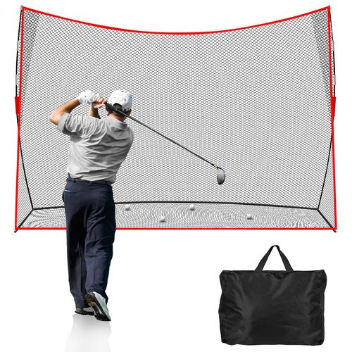 Golf Net: 10x7ft Heavy Duty Golf Practice Net for Indoor/Outdoor Training, Portable Golf Hitting Net with Carry Bag, Ideal Training Aid for Golfers Backyard Driving Chipping Swing (Standard)