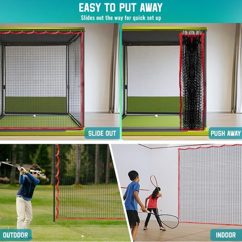 10FT Golf Practice Net - High Impact Outdoor Golf Hitting Net with Nylon Rope & Carabiners, Durable Sports Netting for Baseball, Soccer, Hockey, Lacrosse, Backyard Home Multi-Sport Driving Training