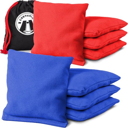 GoSports Cornhole Bean Bags Set of 8 - All Weather Durable Design - American Stars and Stripes or Red and Blue