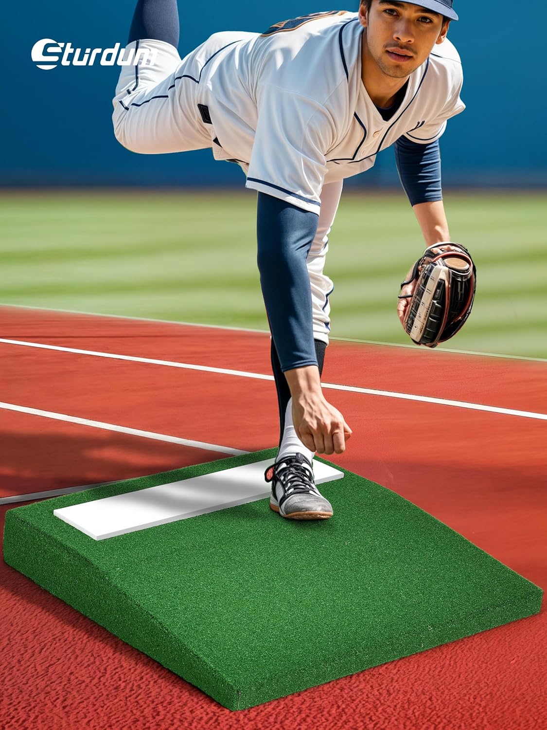 Skiennix Portable Pitching Mound - Non-Slip Rubber Plate for Baseball & Softball Training