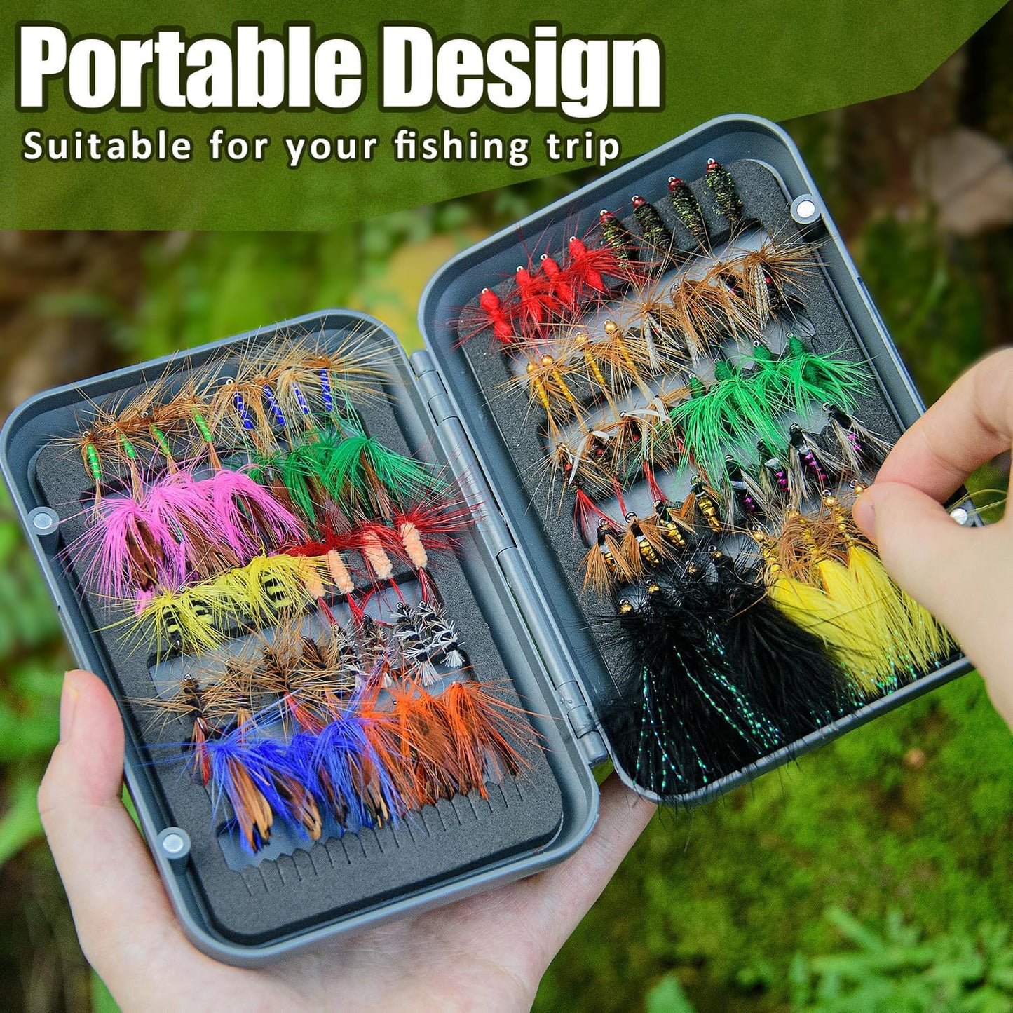 YDIUDL 3rd Gen Fly Fishing Flies Kit - 80 Hand-Tied Dry Flies for Trout, Bass & Salmon | Lifelike Freshwater Lures