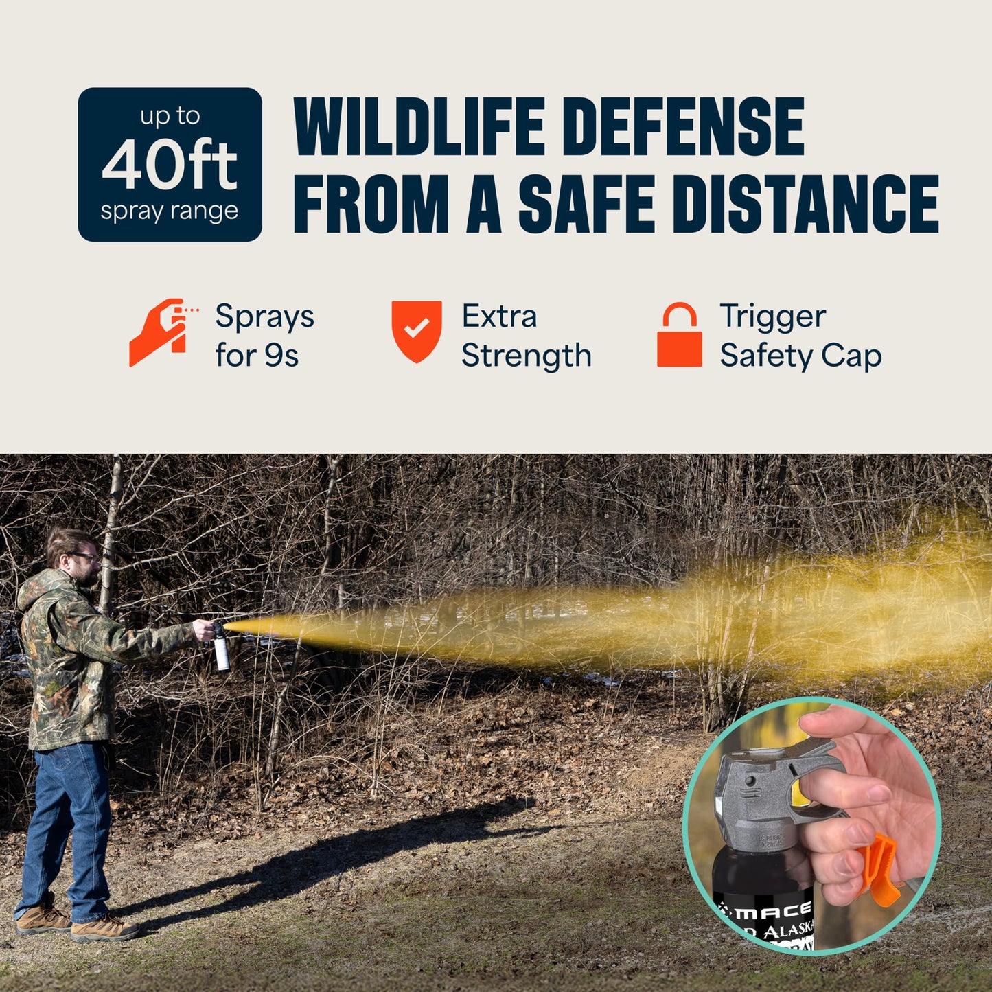 Mace Bear Spray - 2-Pack Guard Alaska Bear Deterrent & Self Defense Spray with Spray Holster, 9 oz, 20ft Effective Range Up to 40ft, Max Strength 20% OC, Great for Hiking, Camping, Hunting