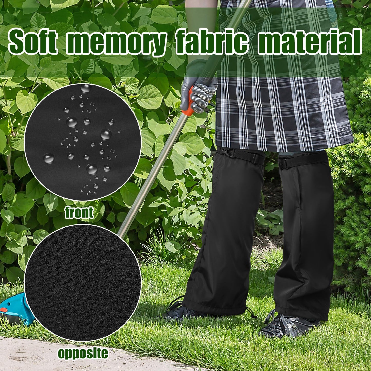 Adnee 2 PCS Garden Trimming Leg Chaps-Weed Eating Leg Protectors-Lawn Care Leg Gaiters-Adjustable Leg Guards for Garden and Farm Working