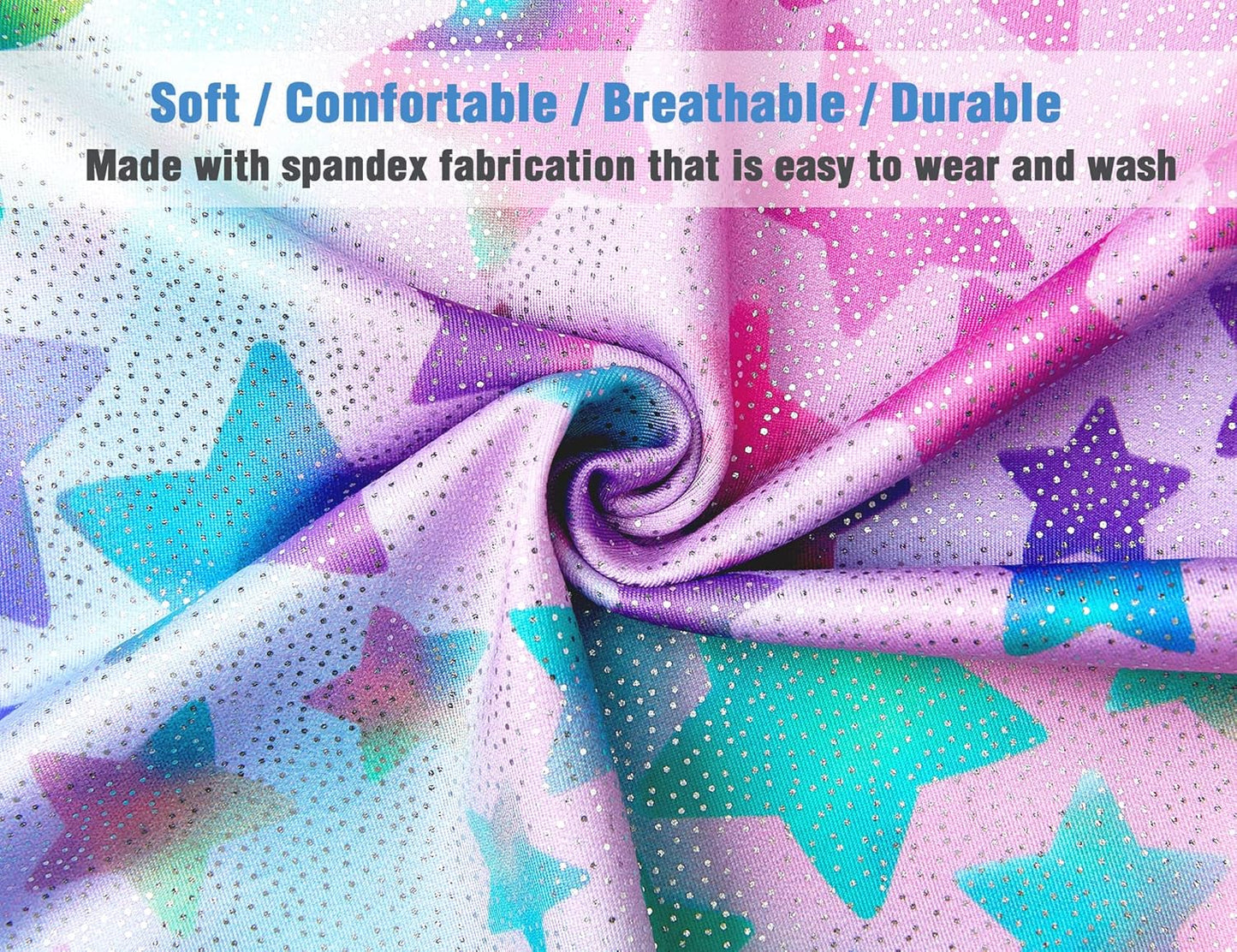 TENVDA Gymnastics Leotards for Girls - Sparkly Colorful One-Piece Tumbling Outfit | Sizes 2-12 Years